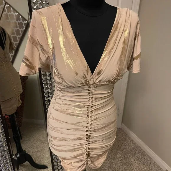 Bellissimo Dresses | Sexy Gold Foil Dress | Color: Gold/Tan | Size: S | Planetchic's Closet Bellissimo Dresses | Sexy Gold Foil Dress | Color: Gold/Tan | Size: S | Planetchic's Closet